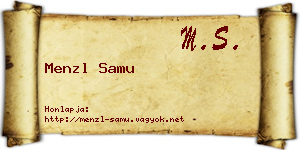 Menzl Samu névjegykártya